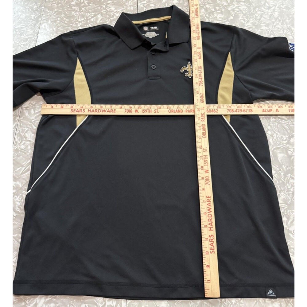 NFL Team Apparel New Orleans Saints NFL Football Polo Shirt Black/Gold - L - Picture 6 of 8